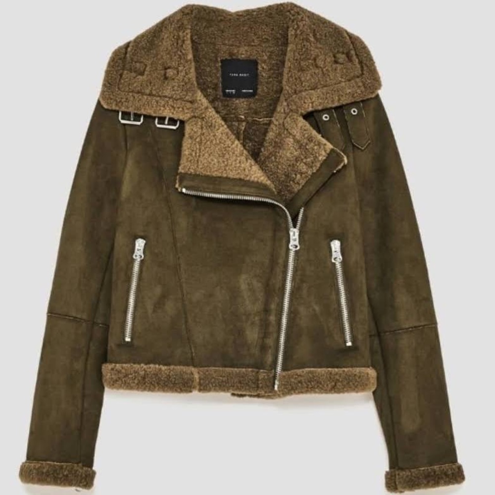 Zara Green Aviator Jacket